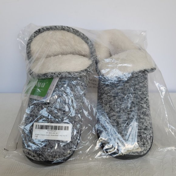 VONMAY Women's Slippers Booties with Memory Foam Indoor/Outdoor-Grey color-W10M⭐ - Picture 3 of 15